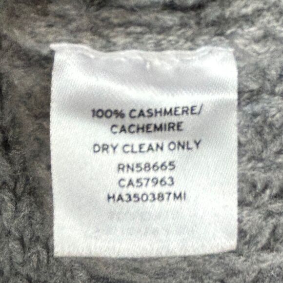 Halogen Nordstrom 100% Cashmere Mock Neck Chunky Open Knit Sweater Taupe Grey S - Picture 11 of 11